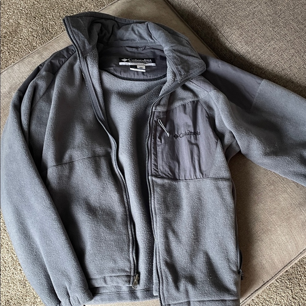 Columbia Charcoal Full-Zip Fleece Jacket
